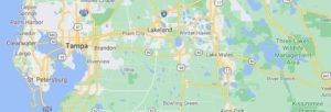 Map of central Florida highlighting Tampa